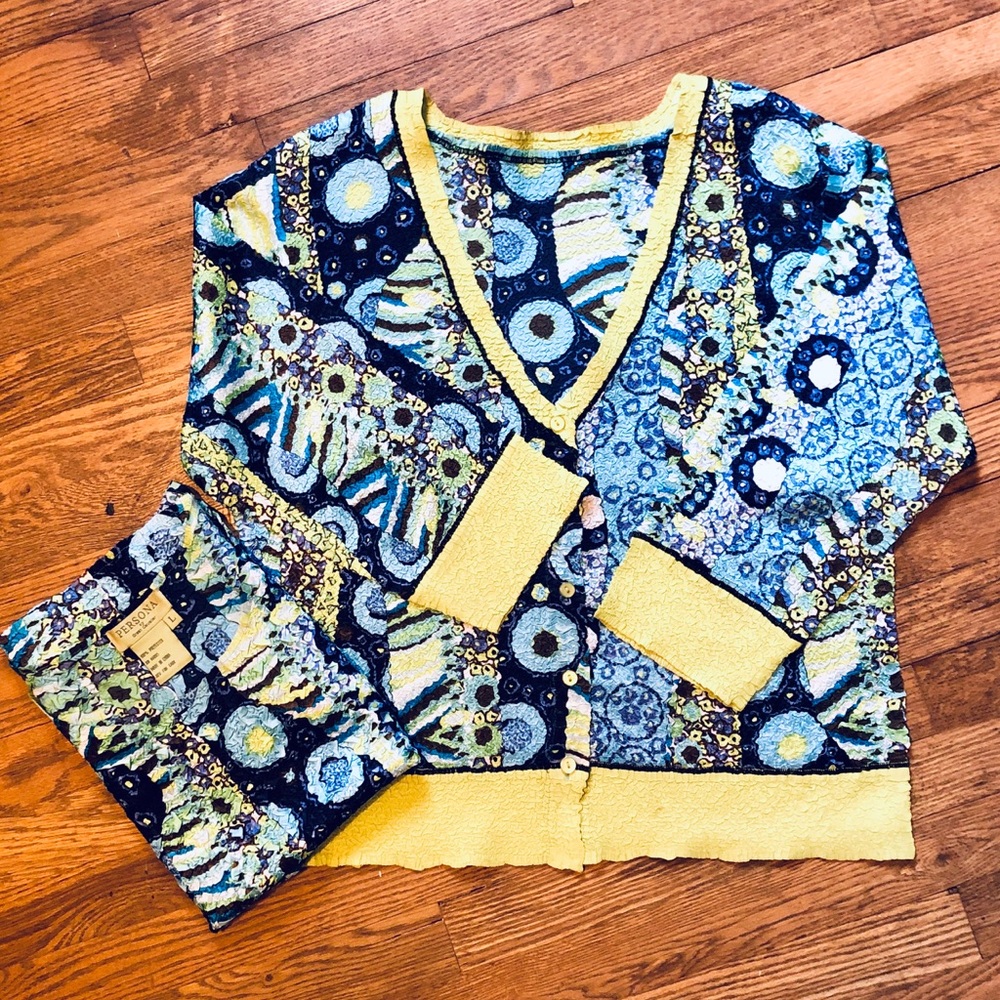 NWOT! Persona Matching Patterned Botton Up & Tank